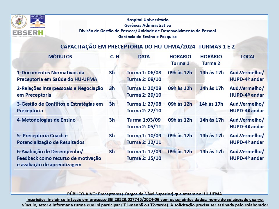 Capacitação em Preceptoria do HU-UFMA